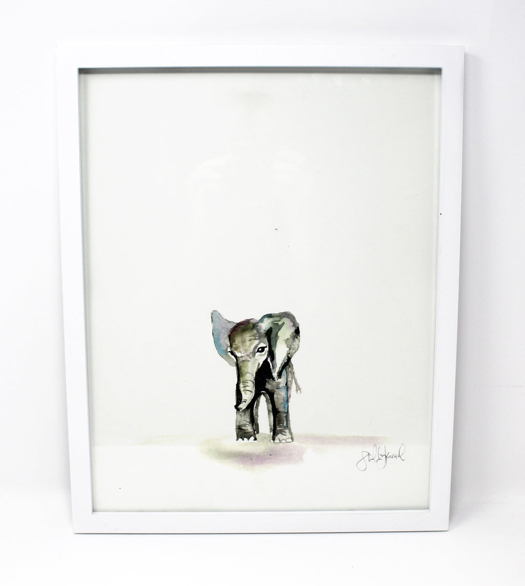 Baby Elephant Art Print 11x14in, Nursery Decor, Wall Art, Baby Animals