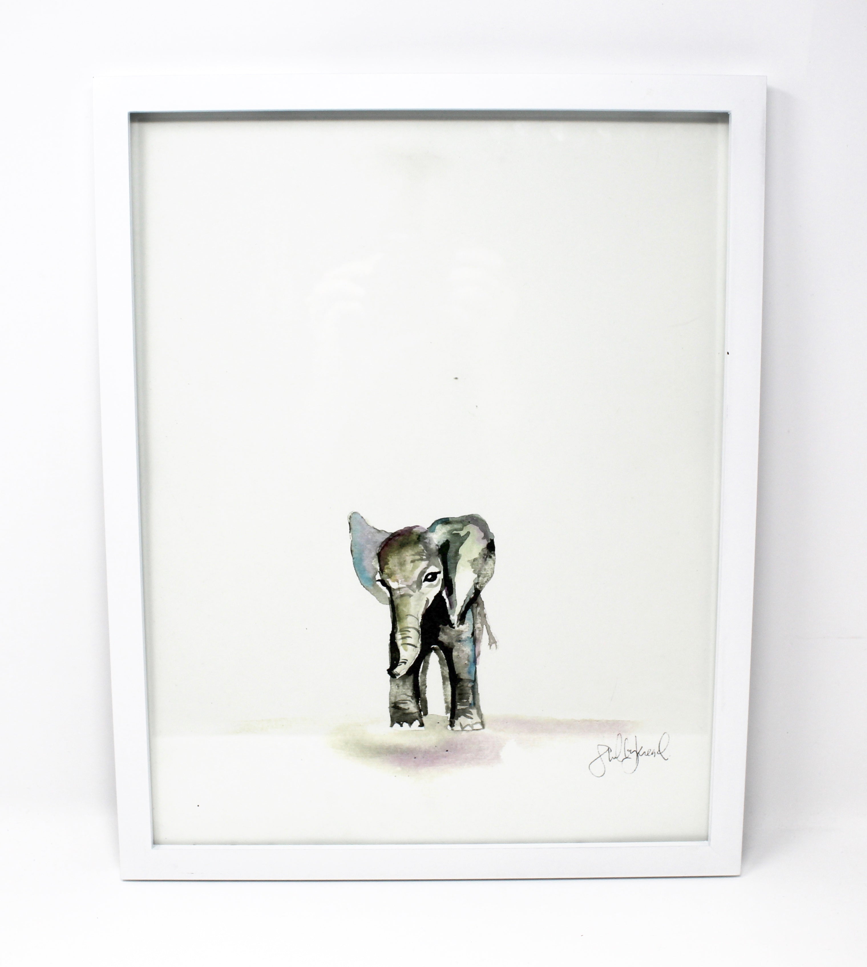 Baby Elephant Art Print 11x14in, Nursery Decor, Wall Art, Baby Animals
