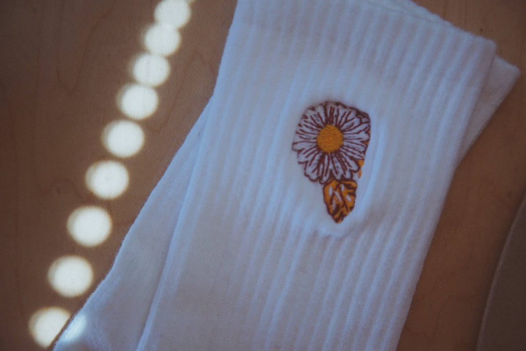 Flower Power Embroidered Socks