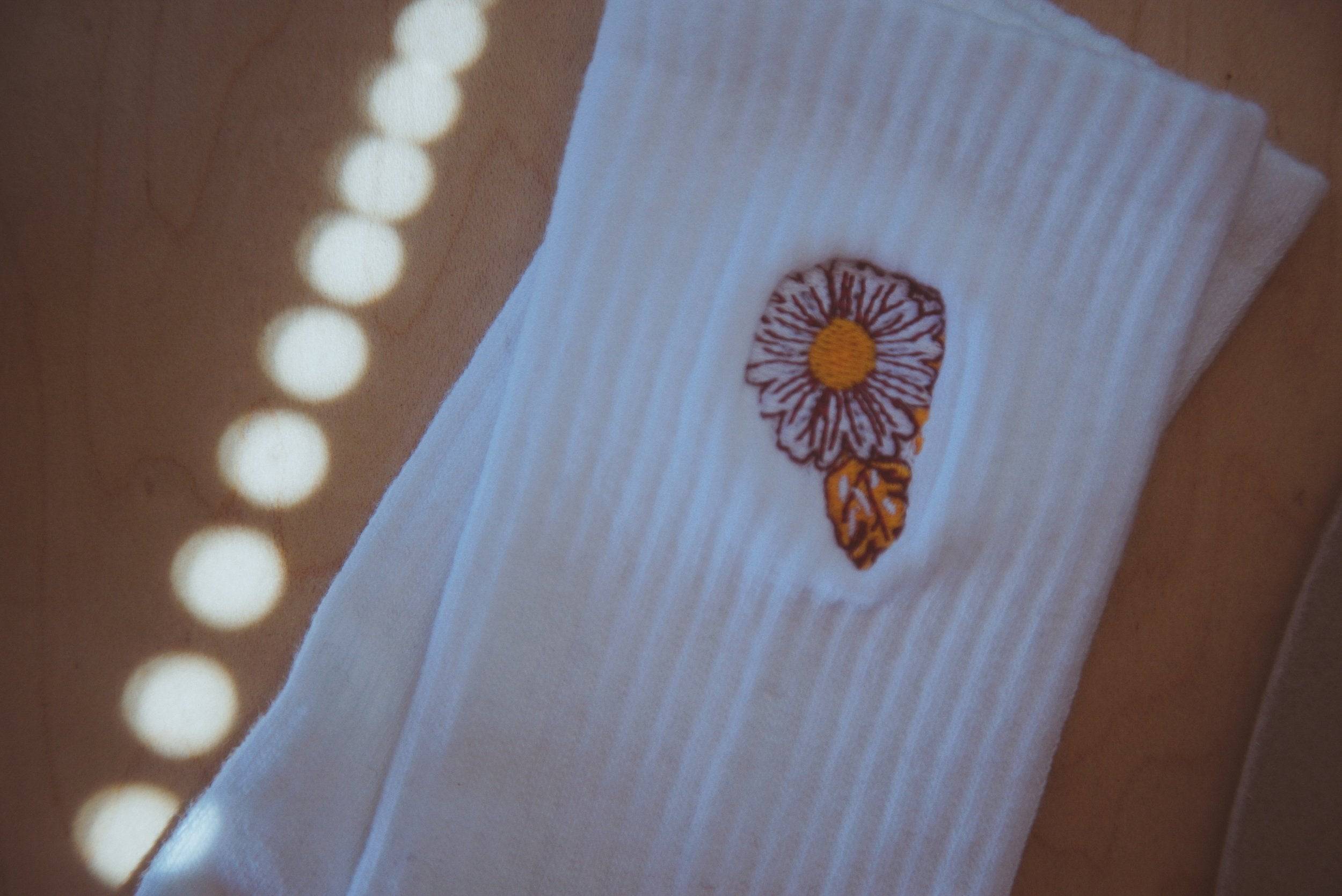 Flower Power Embroidered Socks